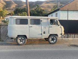 A Russian-built 4x4 vehicle that you will find all around the village of Saty.