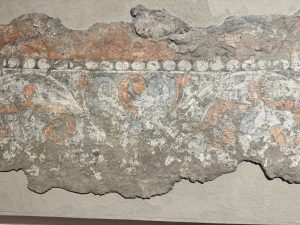Original wall painting mural from Panjakent ruins